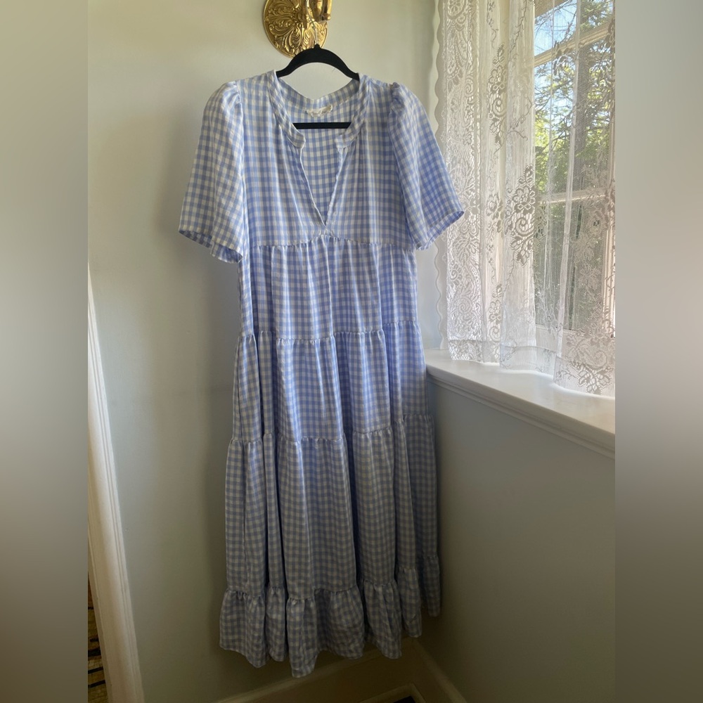 Blue and White Maxi Sundress